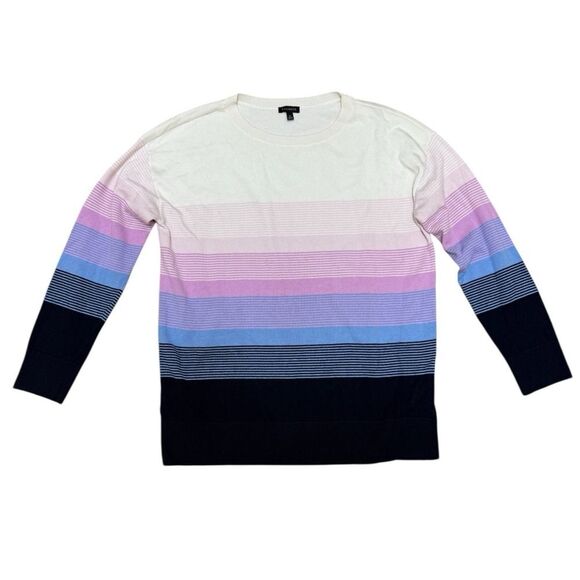 Talbots End-On-End Ombré Sweater Womens Multicolor Pullover Stretch. Sz M - Picture 1 of 7
